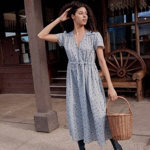 Christy Dawn “Dawn” dress, chambray floral xs